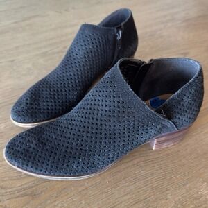 Lucky Brand Women's Baley‎ Black Perforated Slip On Ankle Boot/Bootie Size 7.5 M